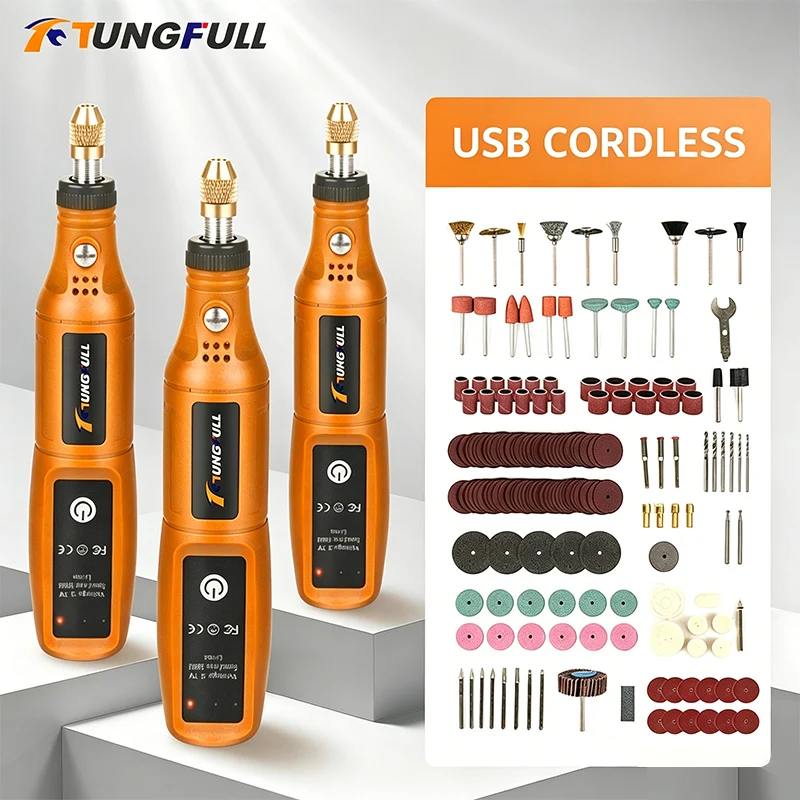 Power Tools Kits - Mini-meuleuse électrique sans fil rechargeable TUNGFULL,